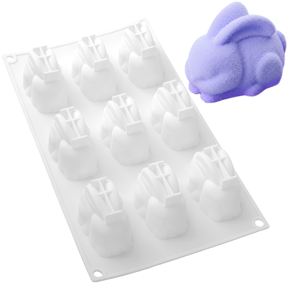 9-Cell Squatting Long Eared Ra - огляд і ціна Bunny Cake Mold